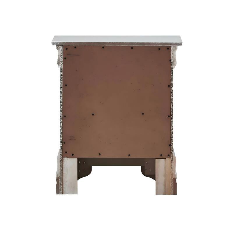 Silver Champagne Nightstand with Two Drawers