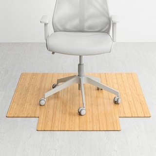 Jani Eco Bamboo Standard Natural Chair Mat with Lip - (44 x 52), Eco-Friendly Chair Mat
