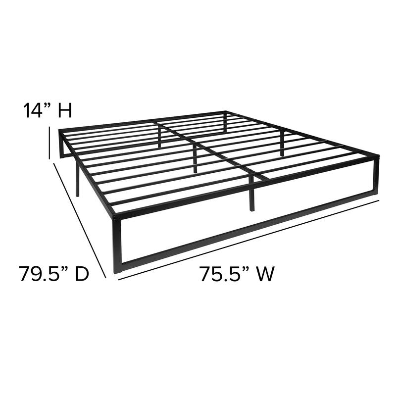 Platform Bed Frame; Pocket Spring Mattress & Memory Foam Topper