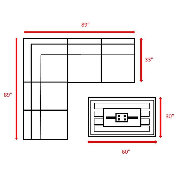 LSI 6 Piece Rattan Sectional Seating Group with Cushions Bed Bath