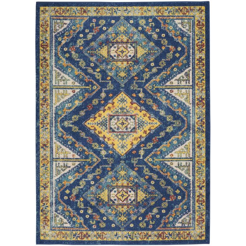 Gamu Power Loomed Geometric Modern Low Pile Area Rug By HomeRoots - 72' X '48' X '0.25