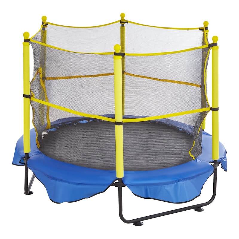 5FT Kids Trampoline with Safety Net and Basketball Hoop for Indoor Outdoor