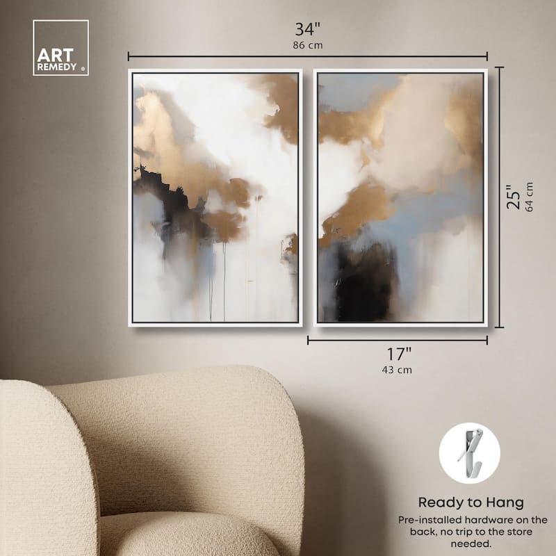 Golden Nebula Canvas Set of 2 by Art Remedy