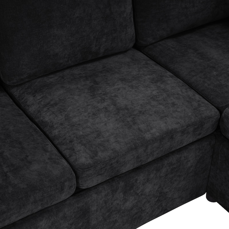 Roomfitters L-Shaped Sectional Sofa Bed with Sleeper and Hidden Storage Compartment for Living Room