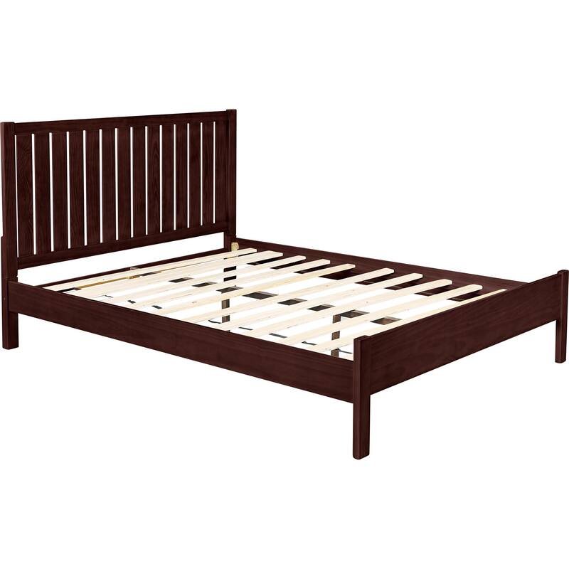 Graham Wooden Platform Bed with Slatted Headboard