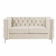 preview thumbnail 16 of 20, Modern Loveseat with Deep Dutch Velvet, Iron Legs