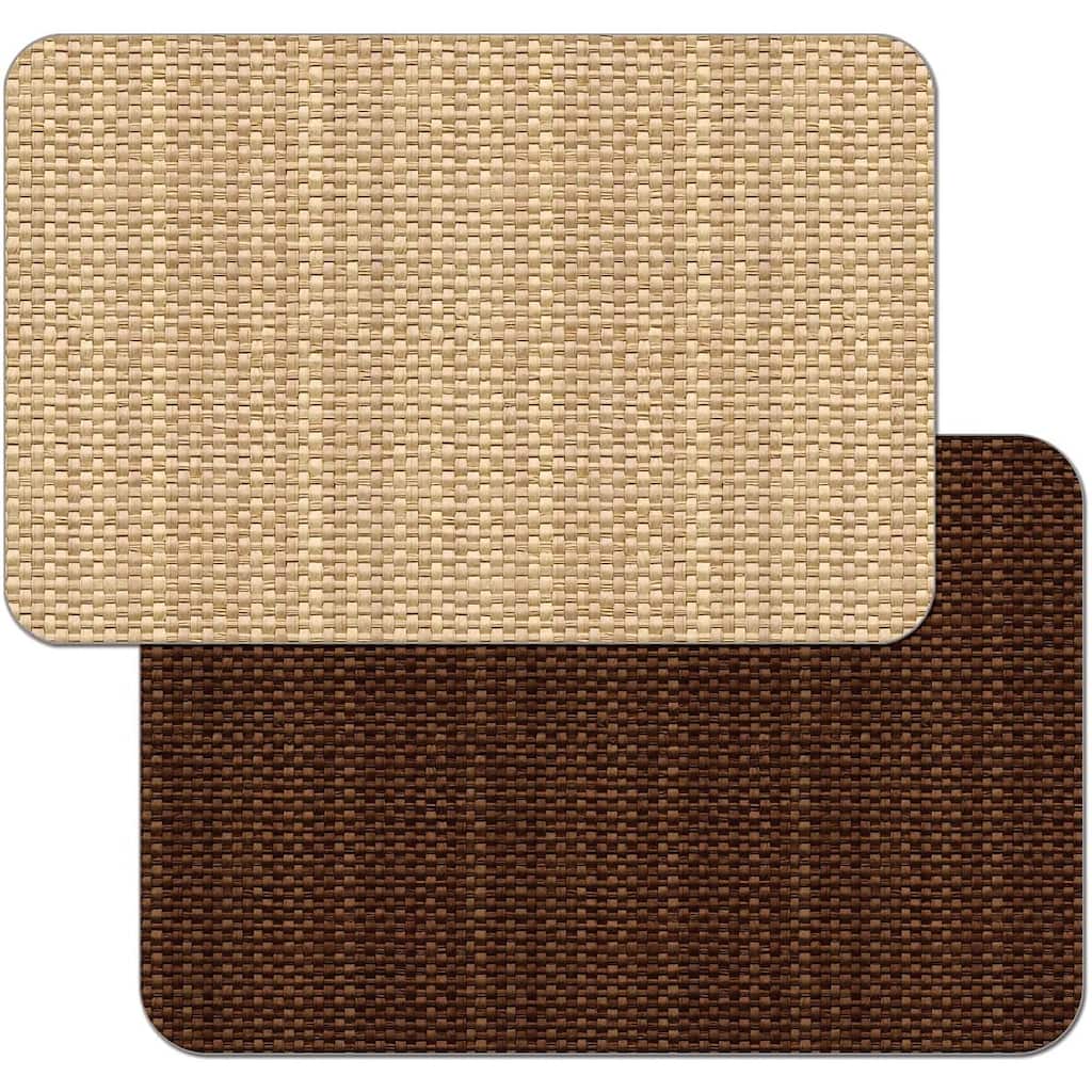 CounterArt Natural Basket Weave Design Reversible Easy Care Plastic Placemat Set of 4 Made in The USA