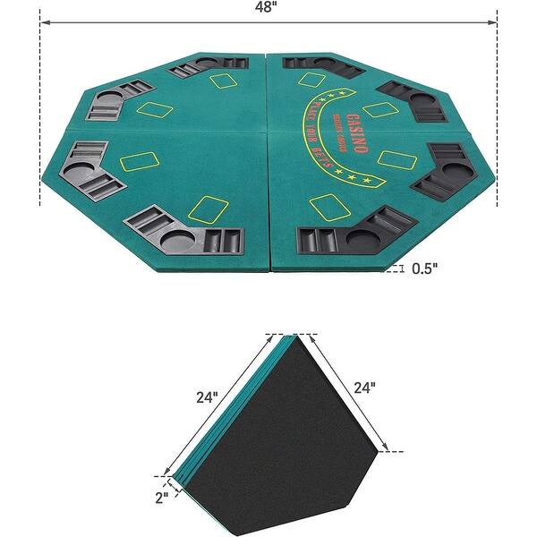 Foldable Texas Hold 'Em Foam Poker Table Card Topper Top Portable 8
