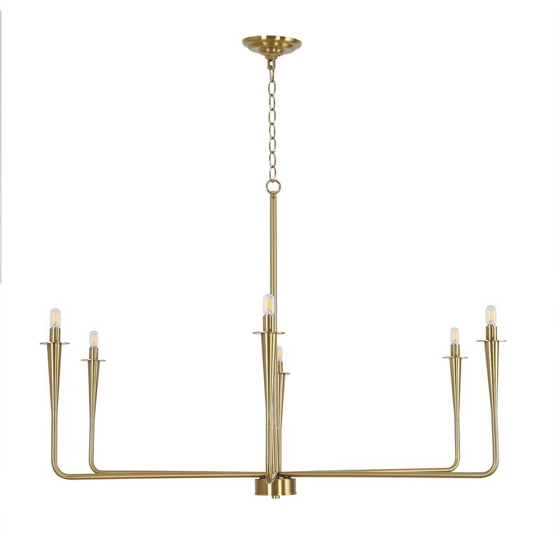 6-Light Classic Traditional Metal Candle Dimmable Chandelier