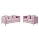 preview thumbnail 20 of 20, Bayberry Velvet Sofa Loveseat Living Room Set Pink