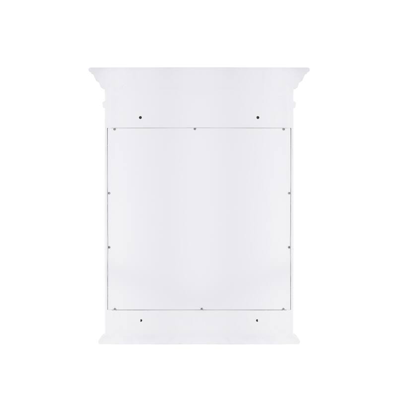 24"W X30"H Surface Mount Solid Wood Framed Medicine Cabinet With Mirror And Wooden Shelves