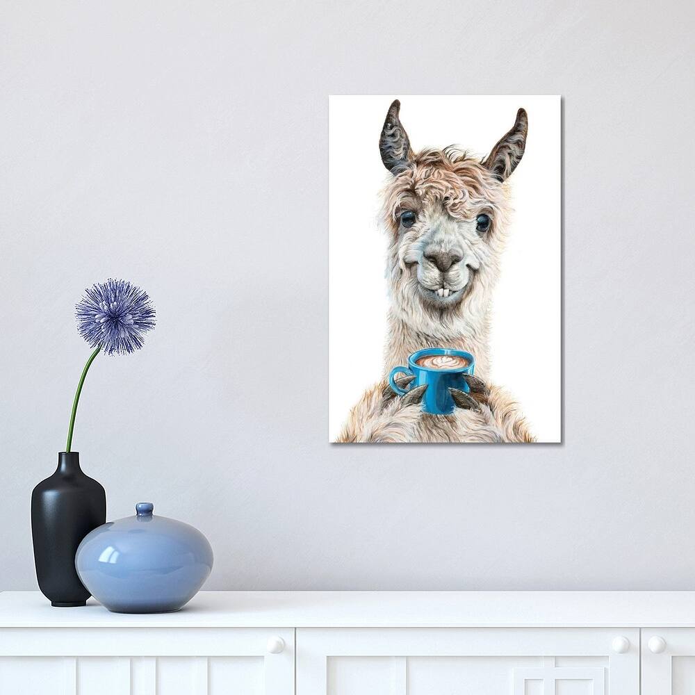 iCanvas "Llama Latte" by Holly Simental Canvas Print