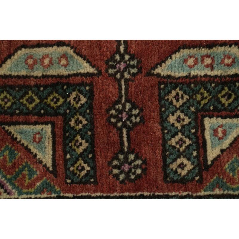 Hand Knotted Oriental 100% Wool Carpet Traditional Tribal Red Tabriz Runner Rug - 14' 6'' X 3' 7''