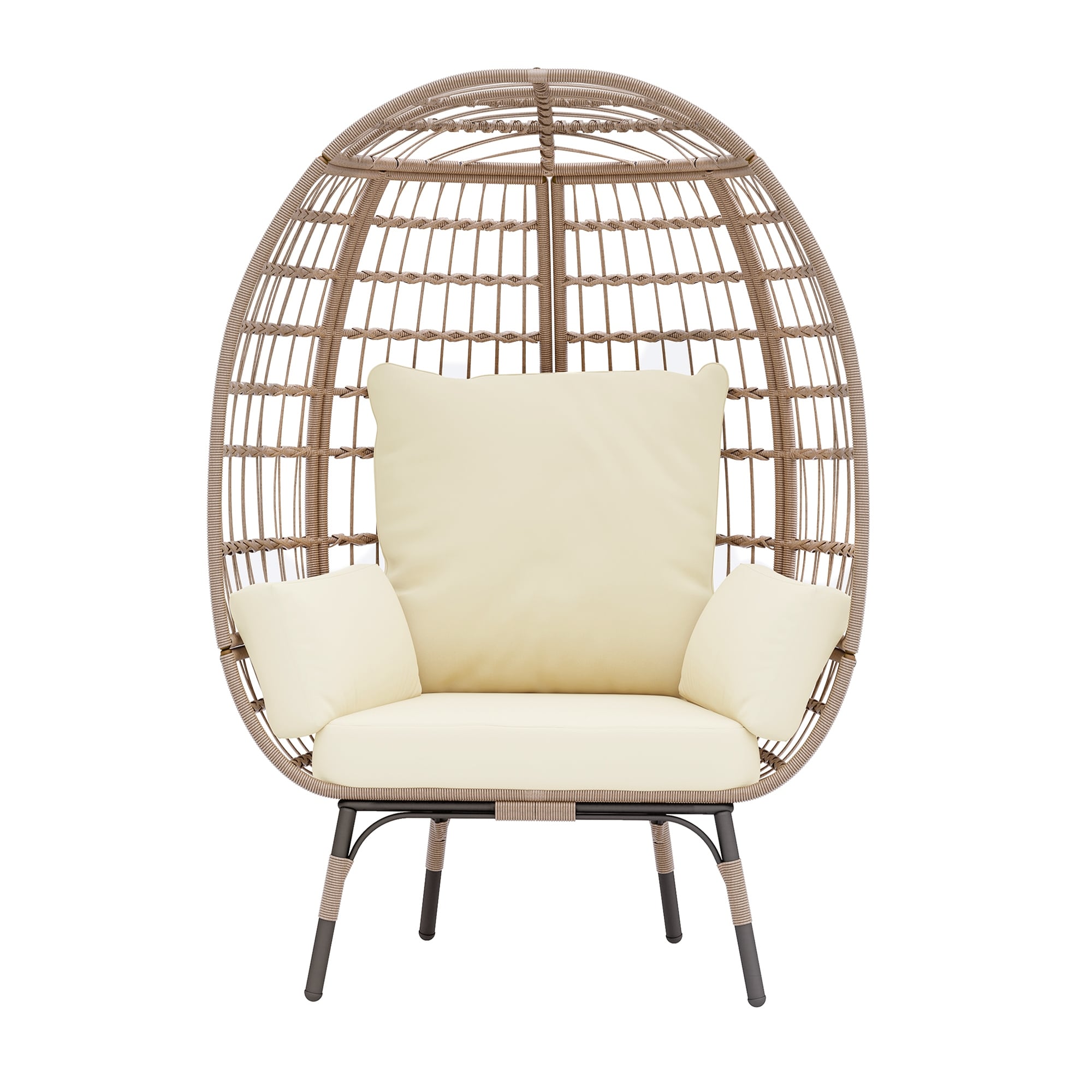 UPHA Oversized Egg Chair Indoor Outdoor Large Wicker Lounge Chair
