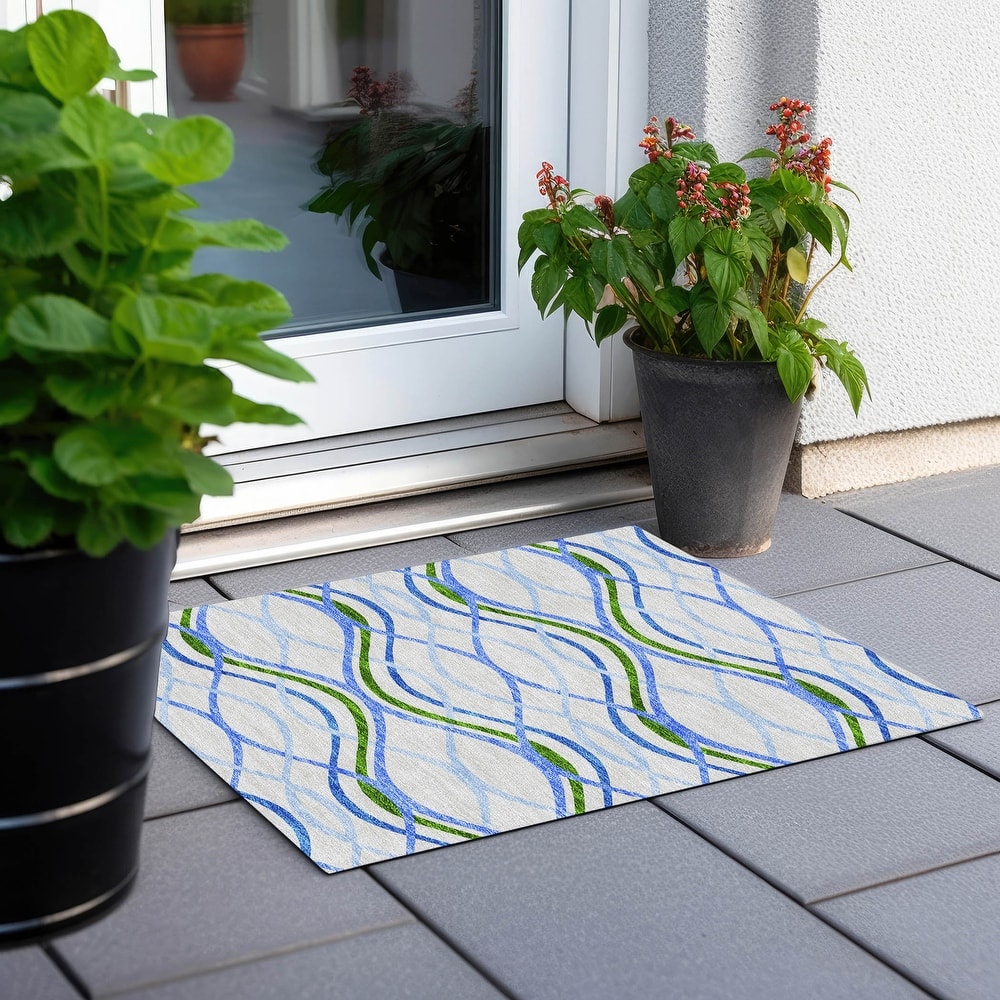 Machine Washable Indoor/ Outdoor Chantille Contemporary Deco Rug