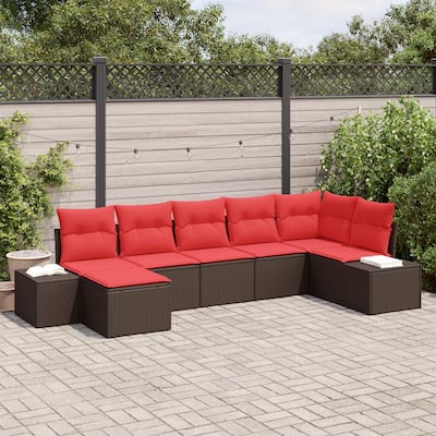 vidaXL 8 Piece Garden Sofa Set with Cushions - 125.6×60.6×27.2