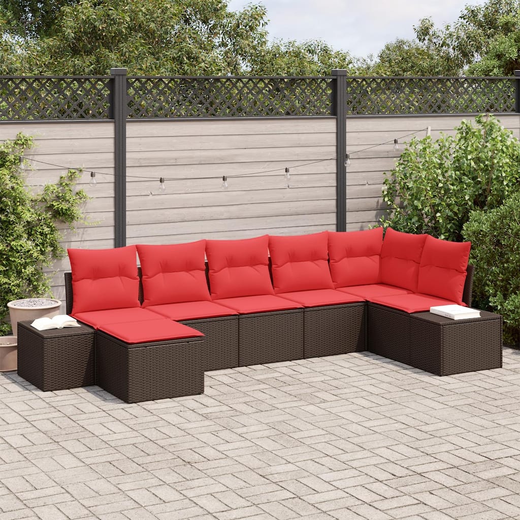 vidaXL 8 Piece Garden Sofa Set with Cushions - 125.6×60.6×27.2