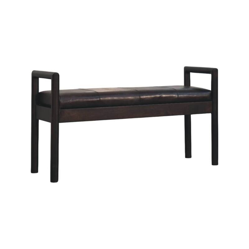 Artisan Furniture Solid Wood Gridline Bench ,Brown