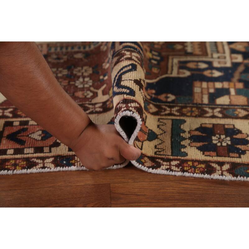Distressed Bakhtiari Persian Antique Area Rug Hand-Knotted Wool Carpet - 6'8"x 10'0"