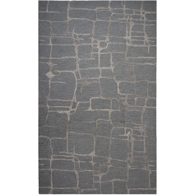 Alora Decor Weston Hand-tufted Abstract Wool Rug - Grey - 7'9" x 9'9"