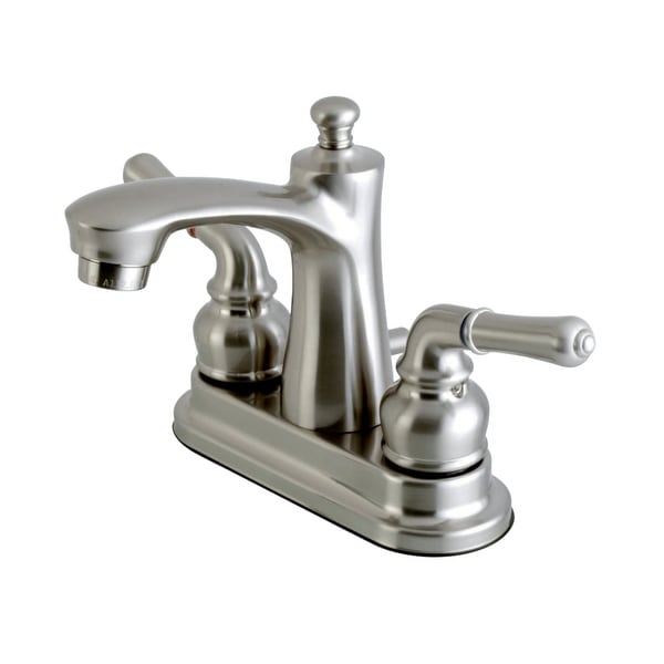 Kingston Brass FB762.NML Naples 1.2 GPM Centerset Bathroom Faucet with Pop-Up Drain Assembly and Metal Handles
