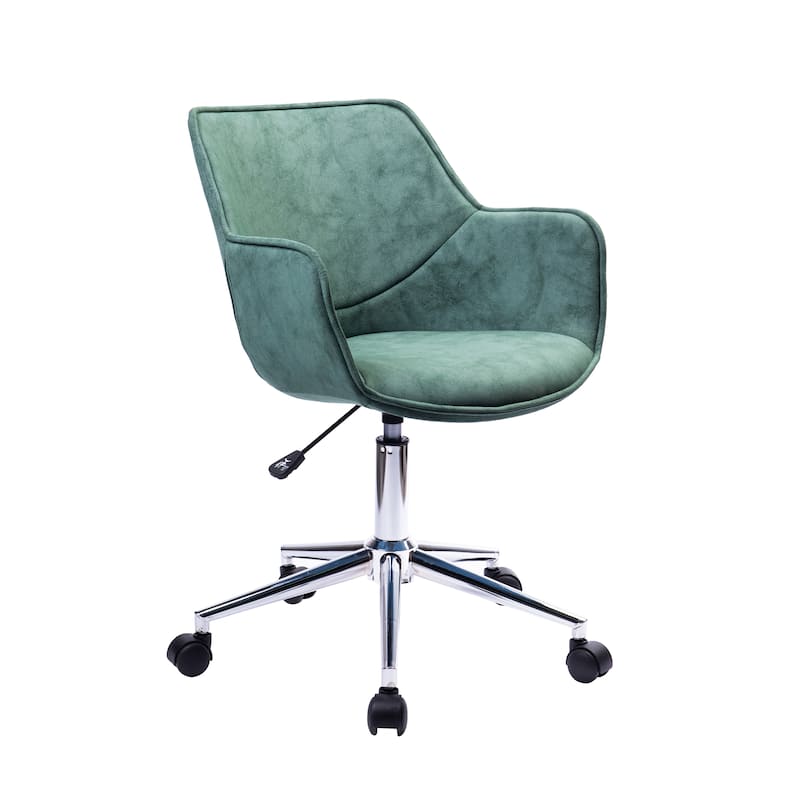 Porthos Home Xen Adjustable Office Chair, Microfiber, Chrome Base - Green