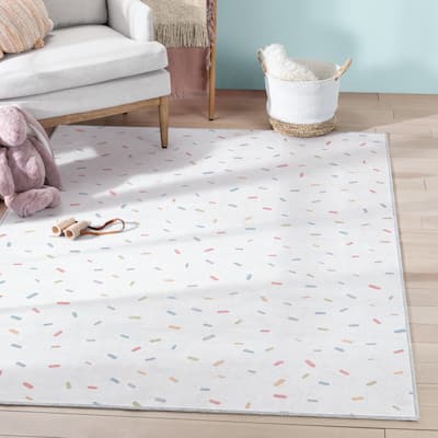 Well Woven Kids Rugs Sprinkles Modern Machine Washable Area Rug