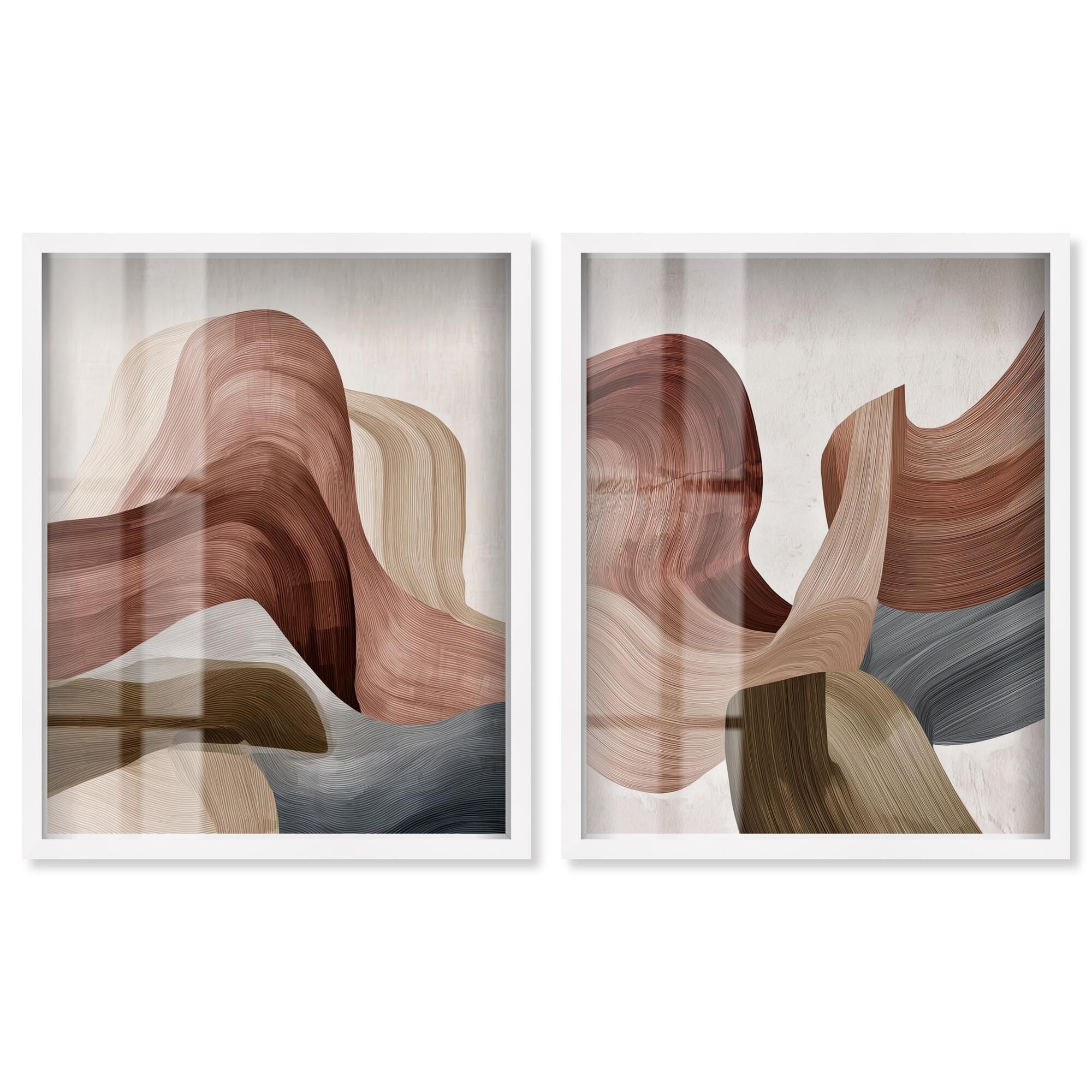 Desert Petals Harmony Boho Decor Set of 2 Shadowbox Print by Art Remedy