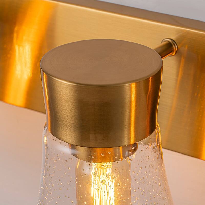 3-Light Bathroom Vanity Light with Seedy Glass Shade Wall Sconces - 23.6''W