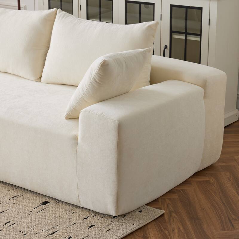 107.88" Chenille Extra-Deep Modular Cloud Sofa with 30D High-Density Foam & Spring Support