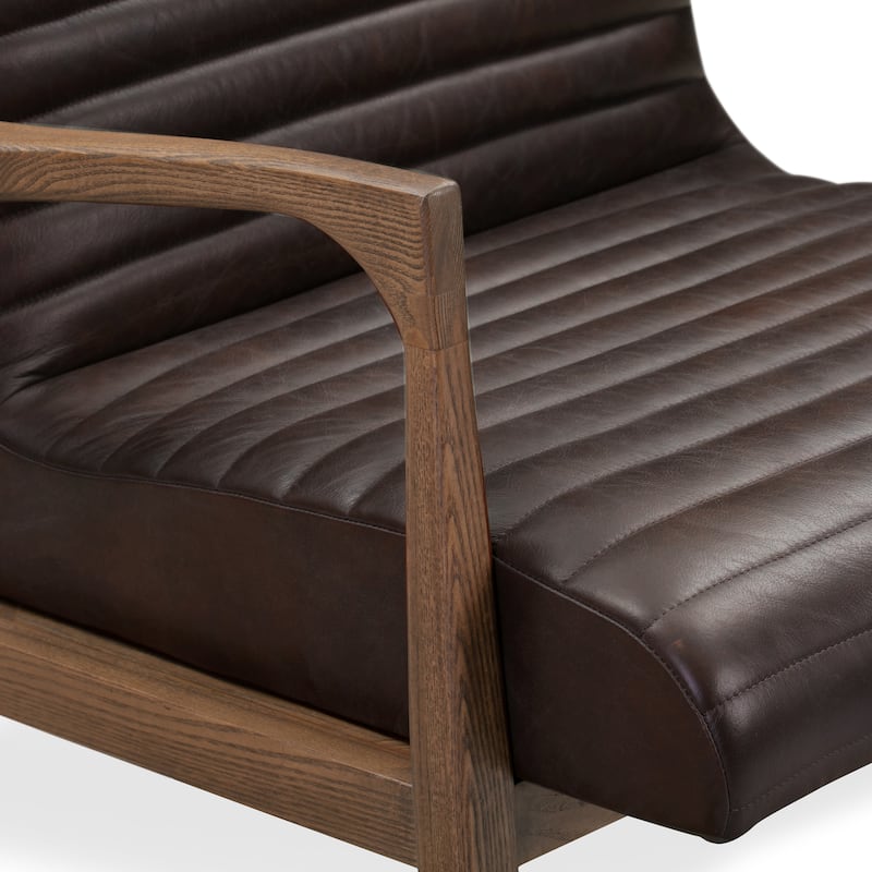 Poly & Bark Rowan Lounge Chair - Full Grain Genuine Italian Leather (Set of 2)