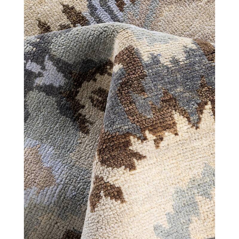 Ikat One-of-a-Kind Handmade Area Rug - Beige, 8' 0" x 9' 10" - 8' 0" x 9' 10"