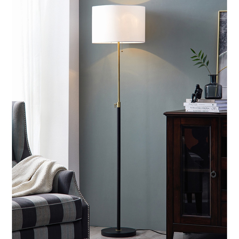 KAWOTI 65in Modern Adjustable Metal LED Floor Lamp with Fabric