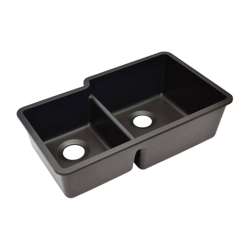 32 Inch Lexicon Platinum Quartz Composite Drop-in Undermount Galaxy Black - 19" W x 32" L x 9.75" H