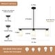 preview thumbnail 8 of 10, Zjvaive 3-Light 31.5" Linear Kitchen Island Pendant Light with Milk Glass Shade for Over Dining Table Living Room