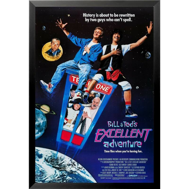 Bill and Ted's Excellent Adventure 1989 Comedy Movie Framed Poster - 24 x 36 Inch