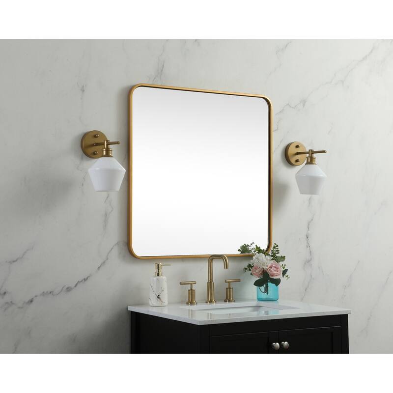 Indigo Home Soft corner metal square mirror 30x30 inch