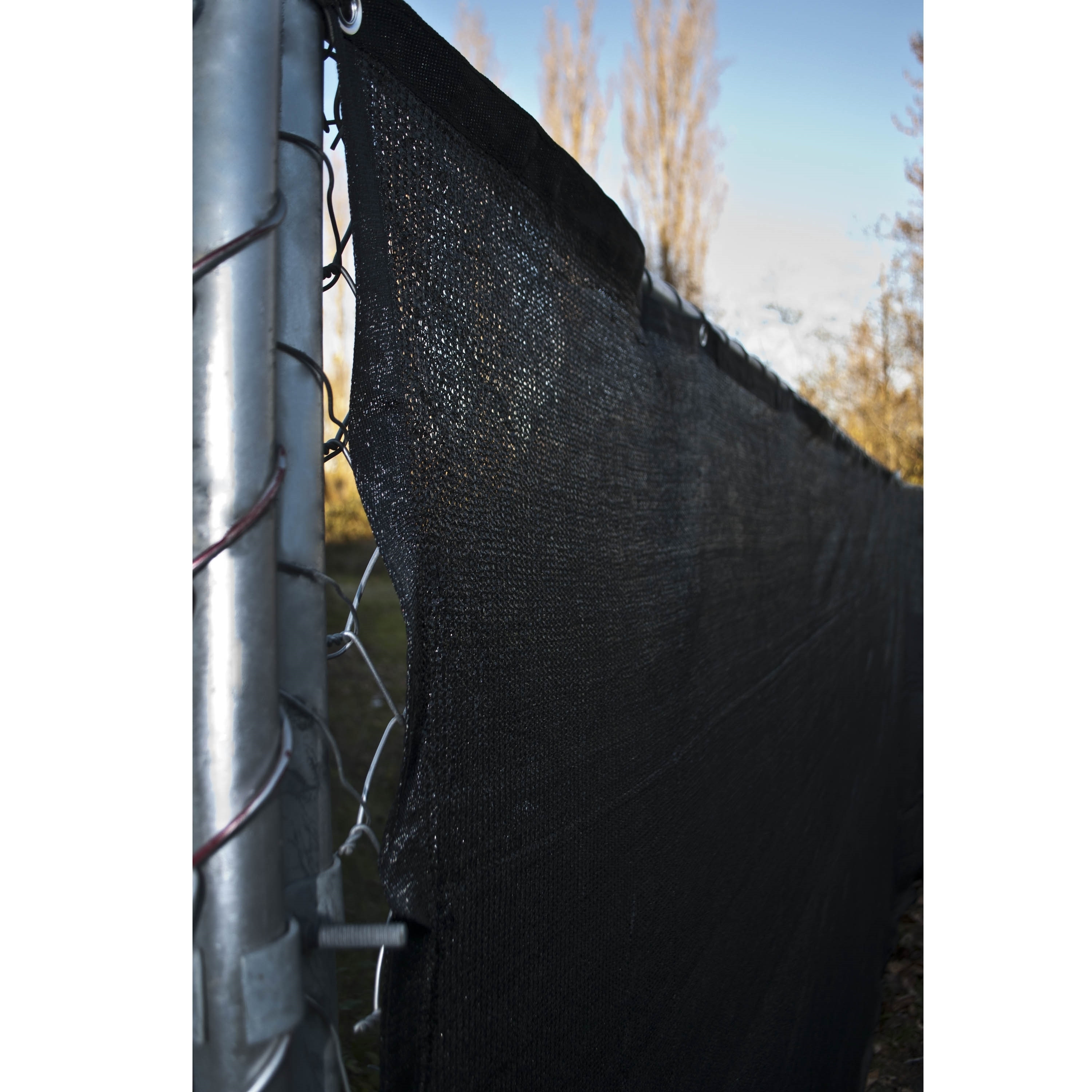 ALEKO Fence Privacy Screen With Grommets Outdoor Windscreen 5 x 50 Ft Black 
