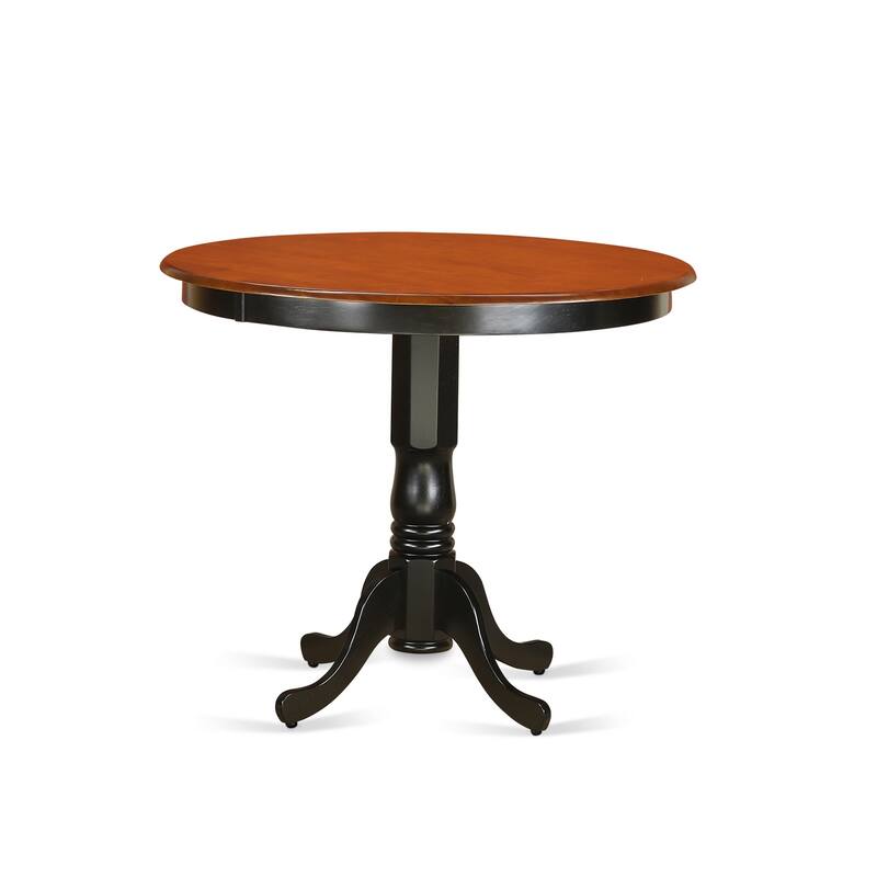 Counter Height Table Set - 3 Piece Kitchen Dining Set - 42 Inch Round Table & 2 Chairs - Black Cherry Finish