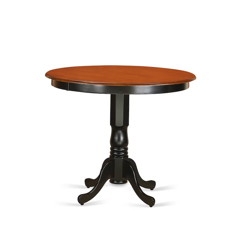 HomeStock 3-Pc Black Finish Solid Wood Top - Dining Room Set - Seats 4
