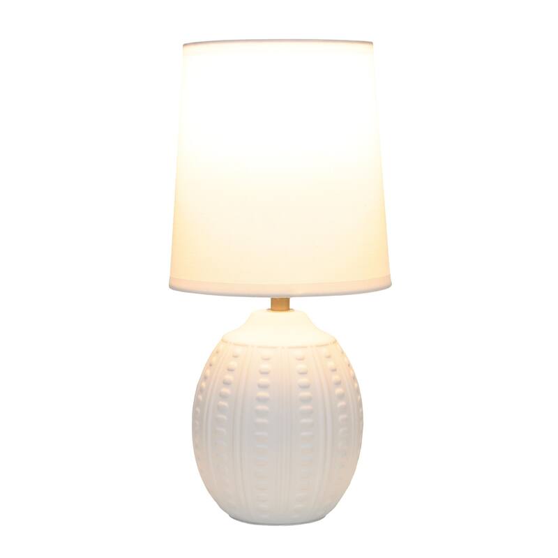 Mini Oval Table Lamp with Tapered Shade - 12.5" - Off White