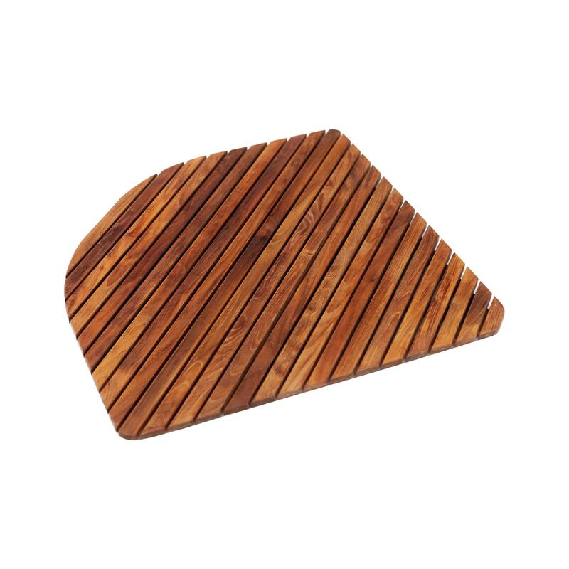 Nordic Style Corner Teak Shower and Spa Mat with Rounded Edge 30″x 30″