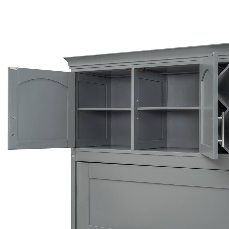 Queen Size Murphy Bed - Space-Saving Wall Bed Cabinet with Dual-Piston Mechanism, No Box Spring Needed