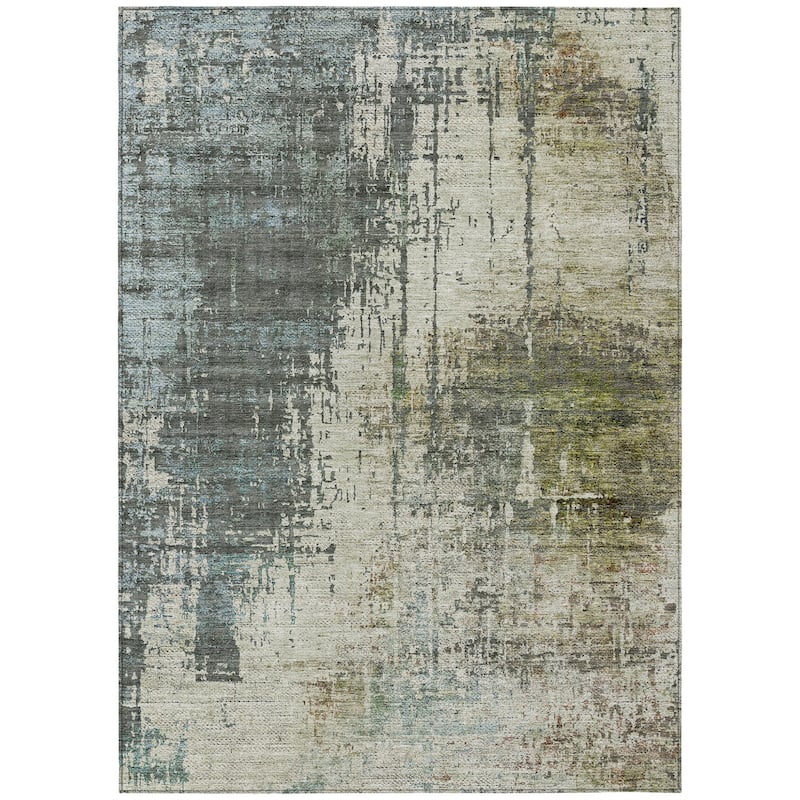 HomeRoots Abstract Transitional Rectangle Outdoor Rug
