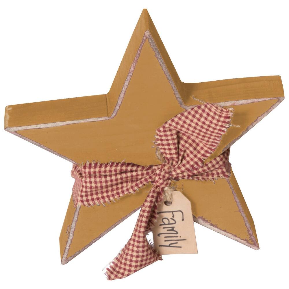 Farmhouse Chunky Star with Tag Decoration
