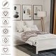 preview thumbnail 3 of 7, Sturdy Construction Wood Platform Bed - Durability and Safety in a Sleek, White