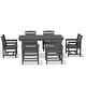 preview thumbnail 40 of 82, 7-Piece HDPE Outdoor Dining Table Sets with Umbrella Hole - 1-Table 6-Chairs