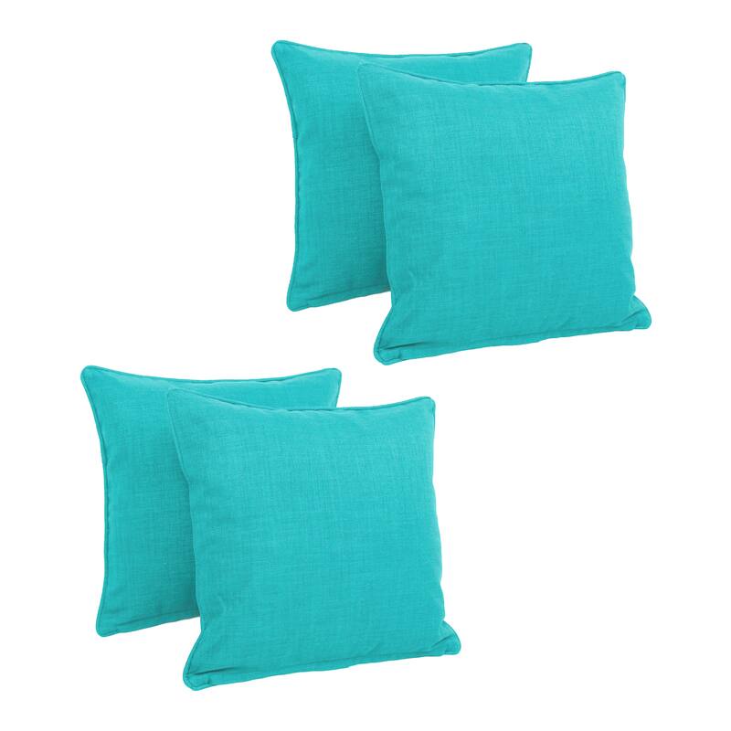 Blazing Needles 18-inch Accent Throw Pillows (Set of 4) - Aqua Blue