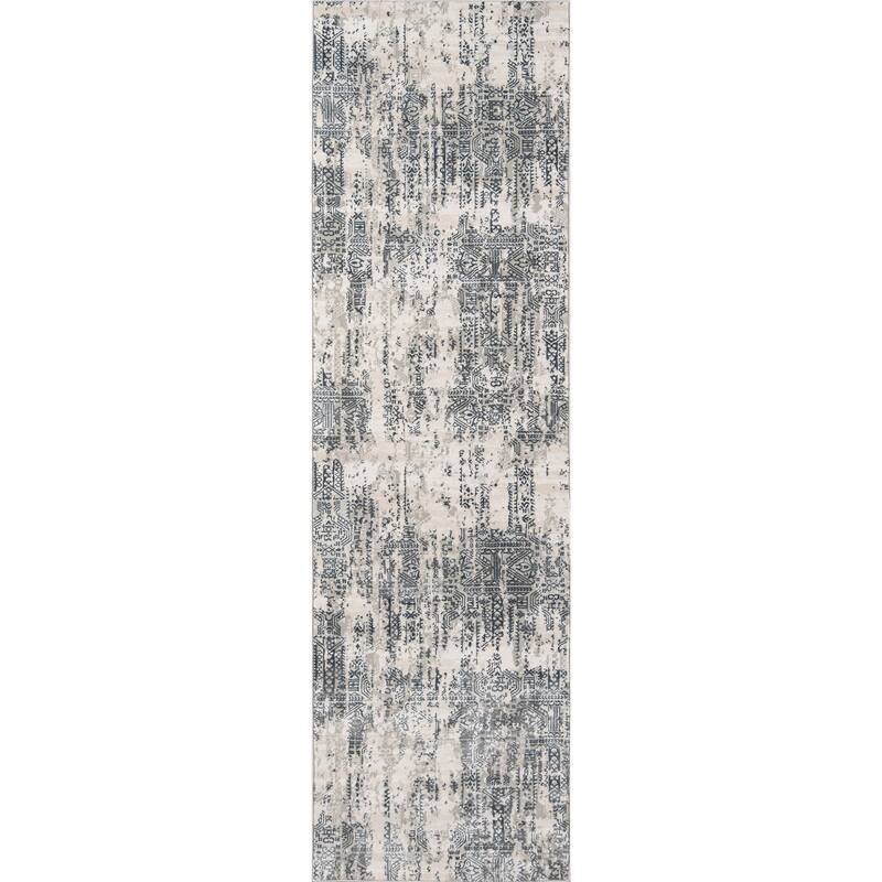 ECARPETGALLERY Machine Woven Claudia Grey Area Rug - Grey - 2'2 x 7'7 - Runner