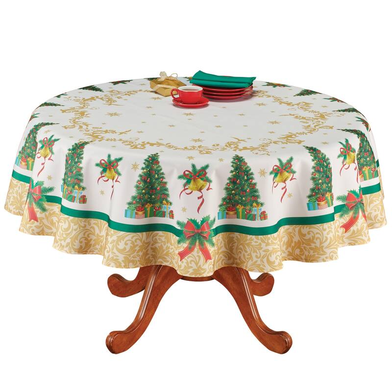 Beautiful Festive Christmas Tree Printed Tablecloth